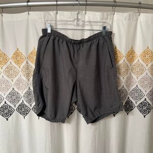 Gray Nike swim/running dri-fit shorts